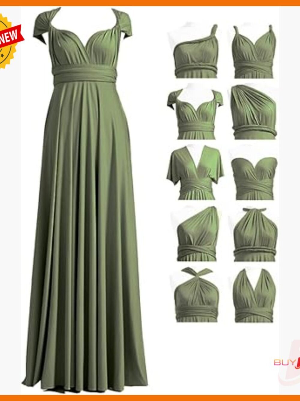Convertible Infinity Bridesmaid Dress Plus Size Formal Multi-Way Twist Wrap